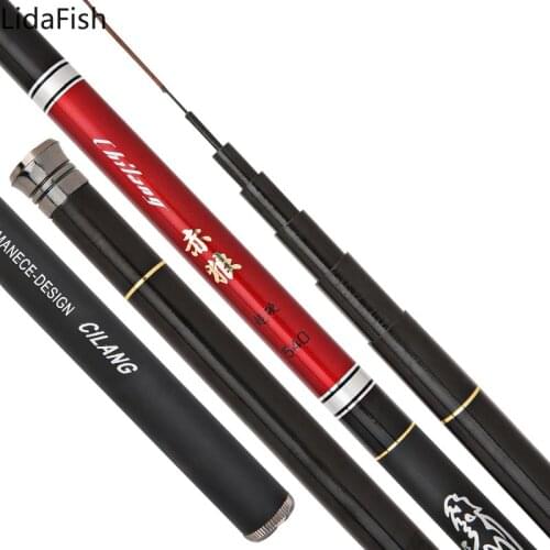3.6M/4.5M/5.4M/6.3M/7.2M Super Light Hard Carbon Fiber Stream Hand Pole Telescopic Fishing Rod vara de pesca