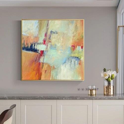 Abstract Warm Color Painting Hand Painted Oil Painting On Canvas Modern Acrylic Wall Art Painting For Living Room