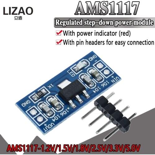 AMS1117 1.2V 1.5V 1.8V 2.5V 3.3V 5V power supply module AMS1117-5.0V power module AMS1117-3.3V