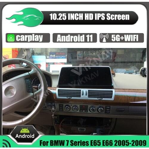 Android 11 car radio For 10.25 inch 7 series E65 E66 2005-2009 CIC GPS Navigation stereo reciever multimedia player CarPlay auto