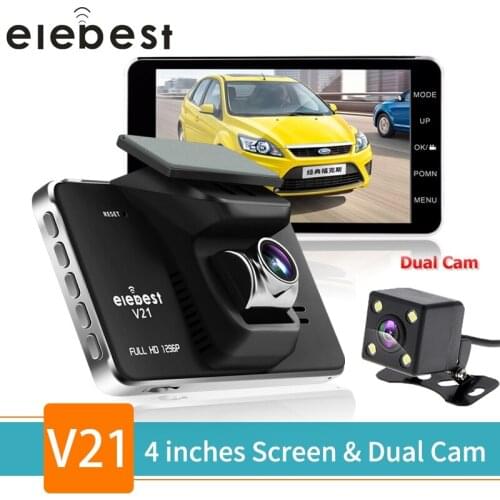 Elebest V21 4 Inch Car Dvr Camera Full HD1080P Car Video Recorder Loop Recording Dash Cam Night Vision Car Camera Dash Cam