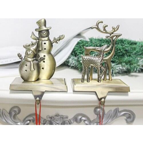 Zinc Alloy Christmas Hanging Ornament Metal Snowflake Snowman Christmas Tree Elk Socks Christmas Pendant Christmas Pendant Hook