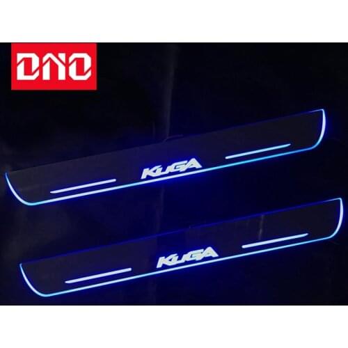 DNO Trim Pedal LED Car Light Door Sill Scuff Plate Pathway Dynamic Streamer Welcome Lamp For Ford Kuga Escape 2008 - 2018 2019