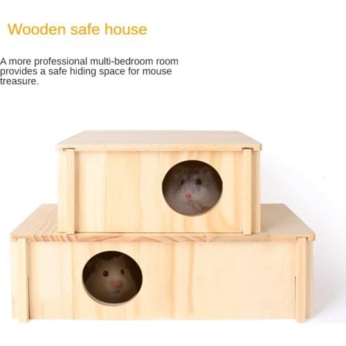 Hamster Multi-Bedroom Chalet Multi-compartment Wooden Maze Golden Bear Hamster Shelter Hamster Cage Landscaping Supplies