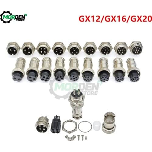 GX12 GX16 GX20 2/3/4/6/7/8/9/10 Pin Male Female Aviation Connector Socket 12mm 16mm 20mm Plug Wire Panel Mount Circular Socket