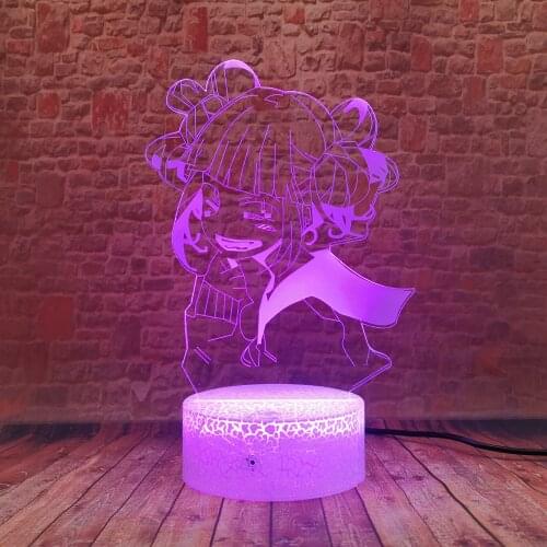Himiko Toga Model 3D Illusion LED Nightlight Colorful Changing Light My Hero Academia Anime action & toy figures girls