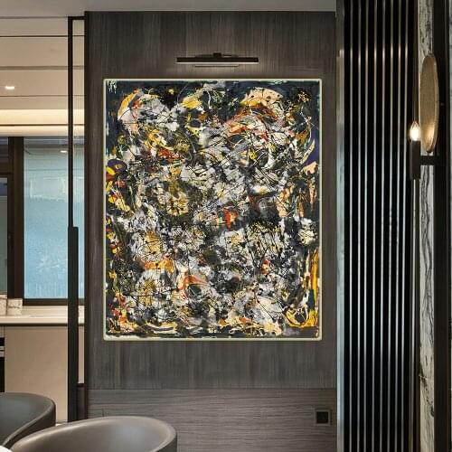 Jackson Pollock《Number 4,1951》Abstract Canvas Oil Painting Artwork Poster Picture Wall Hanging Decor Home Living Room Decoration