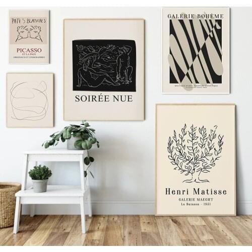 Matisse Abstract Girl Canvas Paintings Modern Nordic Posters and Picasso Prints Wall Art Pictures for Living Room Home Decor