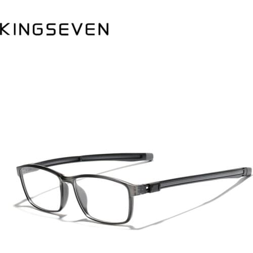 KINGSEVEN TR90 Glasses Frame Men Ultralight Square Metal Myopia Support custom prescription lenses 1.56 1.61 Frames Eyewear