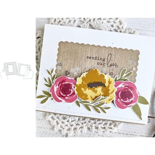 Square Lace Hollow Template Metal Cutting Stencil DIY Scrapbooking Easter Craft Embossing Making Stencil