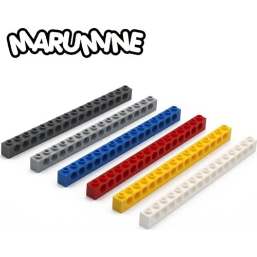 MARUMINE 1x16 with Hole Technology Brick 10PCS Building Blocks Accessories Parts 3703 Classic MOC Educational STEM Toys for Kids