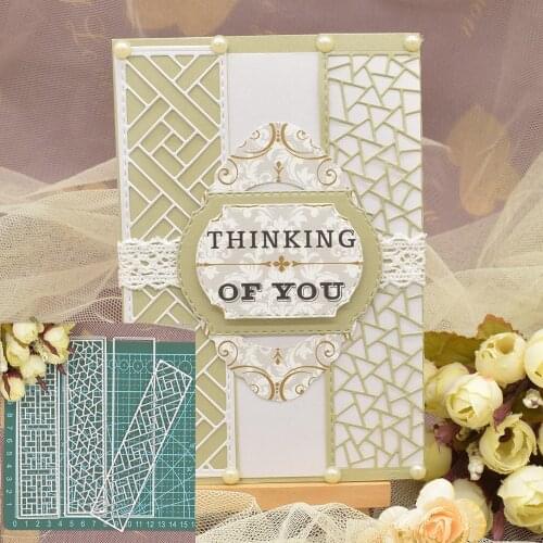 Frame Hollow Metal Cutting Dies Rectangle Background Dies for Scrapbooking Album Gift Card Making Paper Embossing Die Cutting