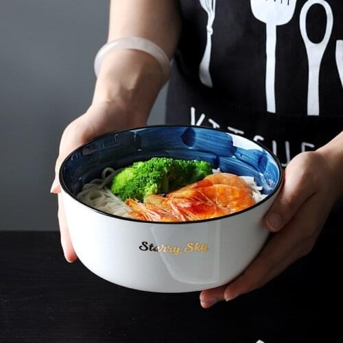 Nordic stars lovely rice bowl household fruit salad soup noodles cereal dessert ceramic bowl large single pack