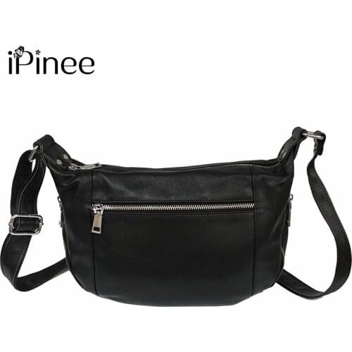 IPinee Soft Genuine Leather Fashion Elegant Ladies Shoulder Bag Daily Casual Girls Shopping Bag 2020 New Design For Women bag