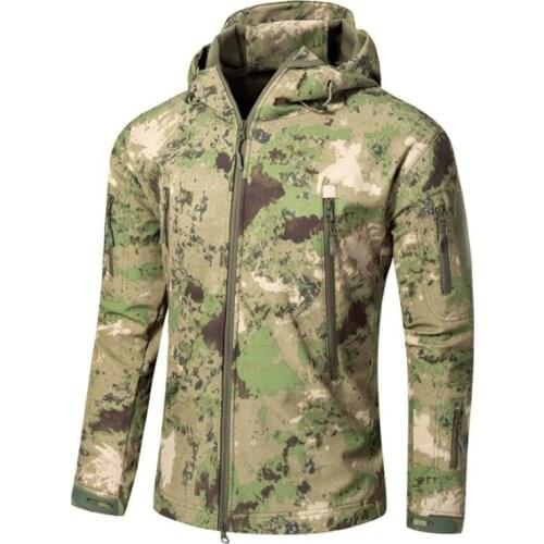 Men Military Tactical Jacket Outdoor Waterproof Soft Shell Windbreaker Winter Windproof Warm Coat Hooded Camo Hunting Clothing