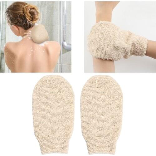 Natural Bamboo Fiber Exfoliating Hemp Glove Mitt Mitten Bath Sponge Scrubber Remove Dead Skin Deep Clean & Invigorate Your Skin