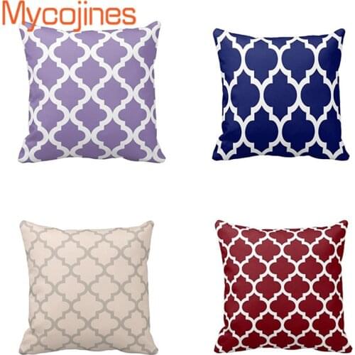 Luxury Diamond Lattice Jacquard Woven Chenille Cushion Cover Print Home Decorative Living Room Yoga Chair Pillow Case 45 x 45 cm