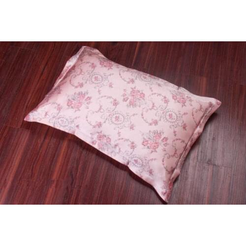 New arrive Free shipping 100% pure silk oxford pillowcase floral printed pillow cover envelope back ls1103-7