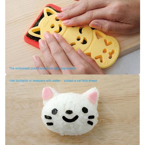 New 4Pcs/set Kawaii Cat Rice Ball Mold Sushi Egg Chocolate Mold DIY Kitchen Tool YE-Hot
