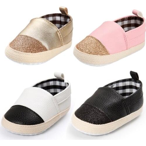 Infant Baby Shoes Boy Girl Cotton Fabric Soft Sole Slip-on Shining Gold Dress Newborn Toddler Crib First Walkers Moccasins Shoes