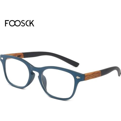 FOOSCK Fashion Square Reading Presbyopic Glasses Men Women Optical Eyeglasses Computer Eyewear Frame Diopters +1.0 +1.5