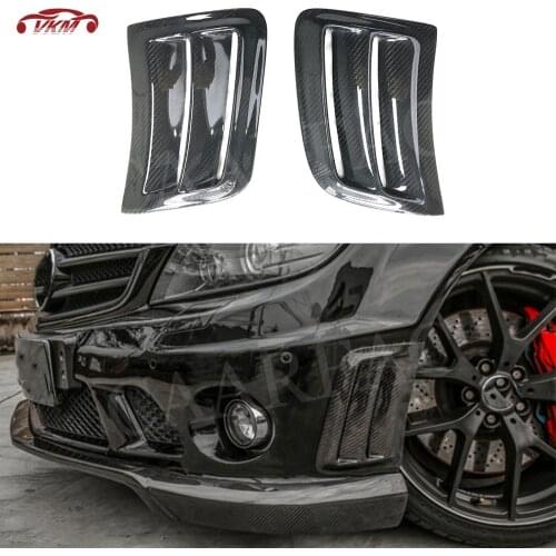 2PCS Front Side Fenders Air Vents Trims Stickers Covers for Benz C Class W204 C63 AMG 2008-2011 Bumper External Decoration