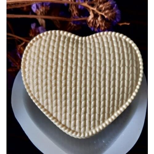 QT0208 PRZY Silicone Mold Soap Molds Gypsum Chocolate Candle Love Heart Clay Resin Fondant Mould Sweater Pattern Knit M