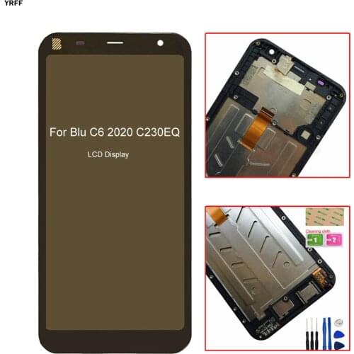 With Frame LCD For Blu C6 2020 C230EQ lcd Display Touch Screen Digitizer Assembly Repair Panel Parts Free Shipping Good Quality