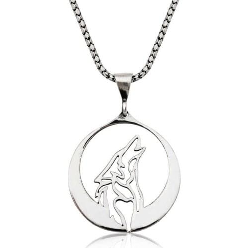 Tevuli 925 Sterling Silver Gray Wolf Necklace
