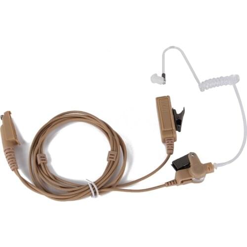 Covert Acoustic Earpiece Headset Tube Beige Flesh Color for Motorola Radio GP328Plus GP344 GP388 GP688 Walkie Talkie Earpiece