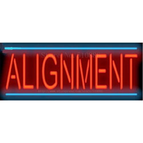 Alignment Auto Real Glass Tube Car Garage neon sign Beer Pub Handcrafted Automotive signs Shop Store Business Signboard 17"x14"