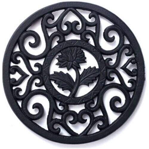 Japanese cast iron teapot base, Cast Iron Pot Holder base Kettle Boutique Flower Metal Mattress Heat Insulation WJ718