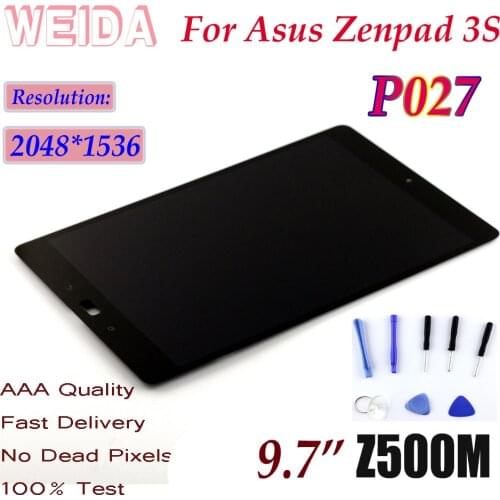 WEIDA 10.1" LCD Replacement For Asus Zenpad 3S 10 Z500M P027 2048*1536 LCD Display Touch Screen Assembly P027