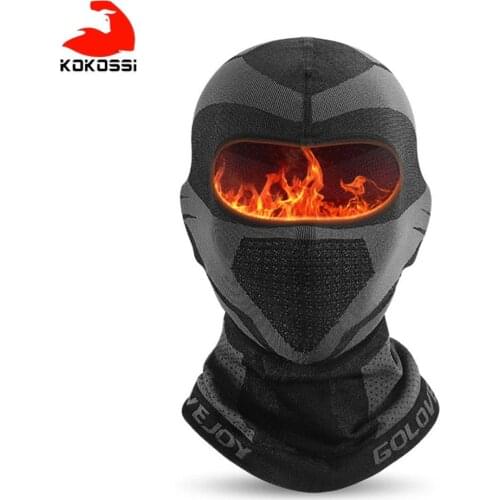 KoKossi Winter Mens Balaclava Full Face Cover Outdoor Hiking Riding Windproof Warm Thick Men Scarf Elastic Male Hood Hat