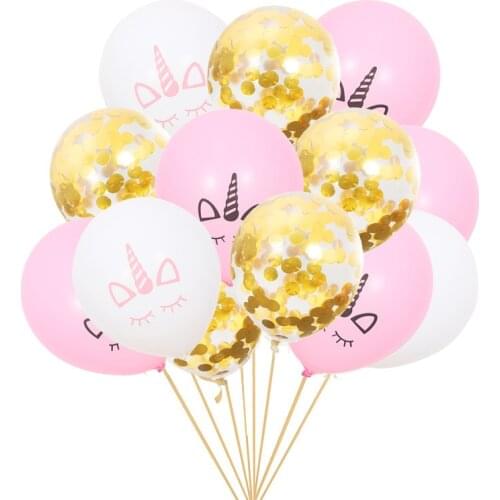1 Set Unicorn Party Balloons Birthday Baloon Unicorn Decoration Latex Confetti Balloon Birthday Party Decoration Balloons Kids