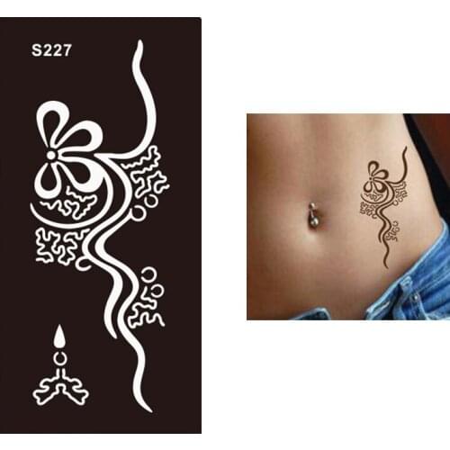 1 Sheet Attractive High Quality Women Body Back Art Henna Stencil Tattoo Waterproof Temporary Tattoo Sticker Paper Template S227