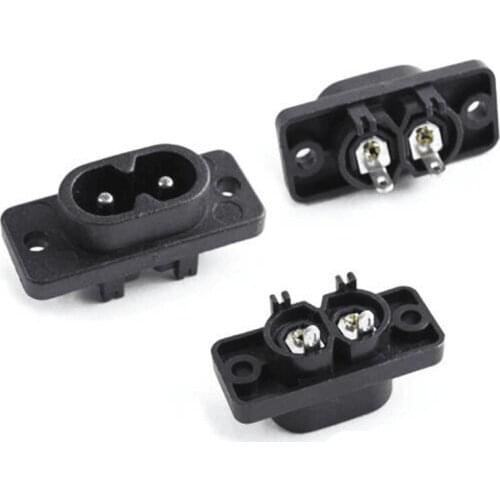 10Pcs/lot AC 250V 2.5A IEC320 C7 Socket Soldering Pins Power Connector IEC 320