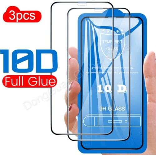 10D 3Ps Tempered Glass For iPhone 11 12 Mini Pro Max Screen Protector For iPhone X Xr Xs Max 7 8 6S Plus SE2020 Full Cover Glass