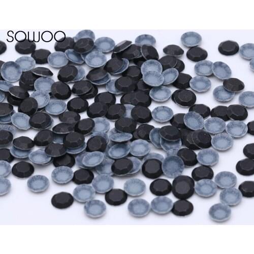 1440pcs/lot lead free Hot Fix Studs Black (Frosted) Wholesales Hot Fix nailhead Iron On Rhinestud baby rhinestone