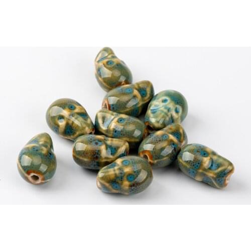 16# 20pcs Skull Shape China Ceramic beads DIY Not natural stone Unique Ceramics Beads Wholesale #A418C