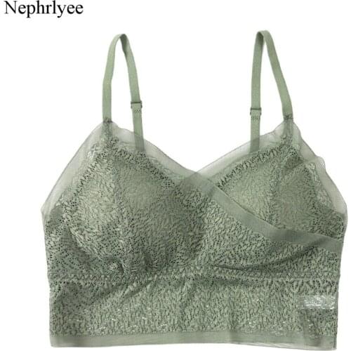 2021 New Lace Crop Top Women Push Up Gathering Underwear Sexy Lingerie Female Bra Tops Beauty Back Tank Top Women CA440