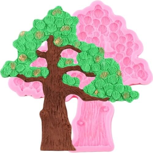 3D Craft Tree Silicone Molds DIY Party Pine Tree Fondant Cake Decorating Tools Cookie Baking Candy Clay Chocolate Gumpaste Mould