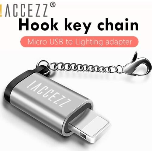 !ACCEZZ 3PC 4PC Micro USB To Lighting 8 Pin Adapter For Adapter For iphone X 7 8 Plus Sync Charger Converter OTG With Key Chain