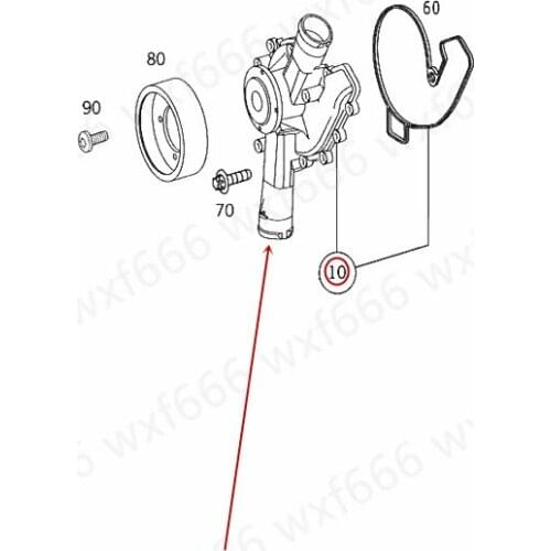 Car Cooling water pump Mechanical water pump Suitable for W220 W221mer ced es-be nzS600 Engine water pump Circulating pump