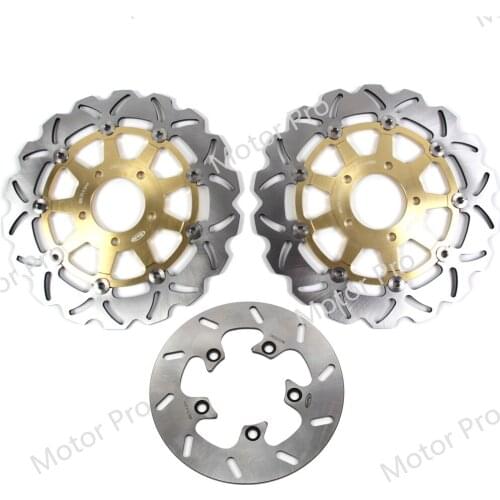 For Suzuki GSXR 750 2004 2005 Front Rear Brake Disc Disk Rotor Kit Motorcycle GSX R GSX-R 600 1000 2003 03 04 GOLD CNC Aluminum