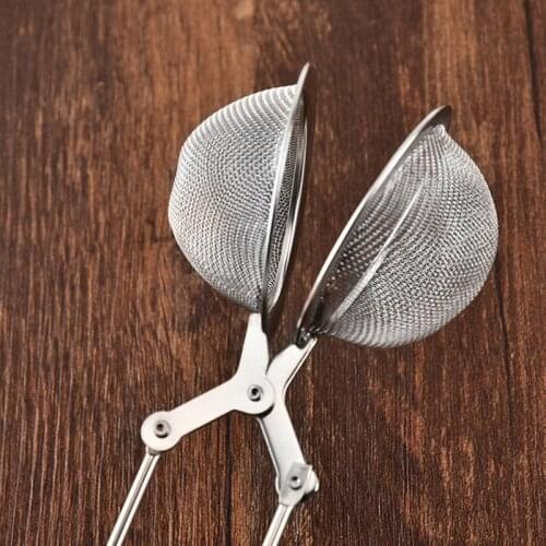 Long Handled Tea Infuser Mesh Ball Loose Leaf Tea Infuser Pincer Stainless Steel Ball Filter DIN889