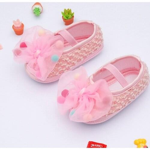 Summer Baby Girl Sweet Princess Shoes Bowknot Leisure Crib Shoes cotton bottom Soft-soled Non-slip Pre-walkers First Walkers