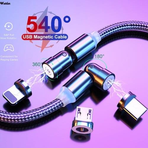 3 in 1 Magnetic Cable 3A Micro USB Type C Charger For Android Phones Fast Charging Magnet Charge Wire Cord For iPhone11 Pro Max