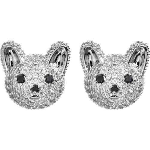 High-quality fashionable cute dog-head Zircon Earrings for women/girls sweet romantic wedding party Jewelry Earrings ER-364