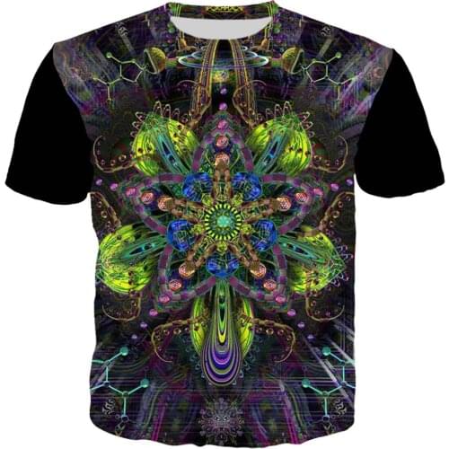 PLstar Cosmos 2019 Summer Men/Women 3d Print Psychedelic Fractal Art Tshirt Summer Unisex Casual Tops Plus Size 7XL